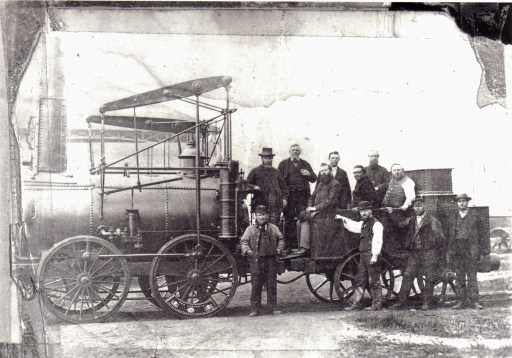Photograph of Agenoria provided by David Marlow. This is a copy of a photograph of the Agenoria donated to the National Railway Museum in the 1990s by David Marlow. Family tradition says that the engine driver (next to the loco on the footplate) is Edward Stockton, David Marlow's great great grandfather.